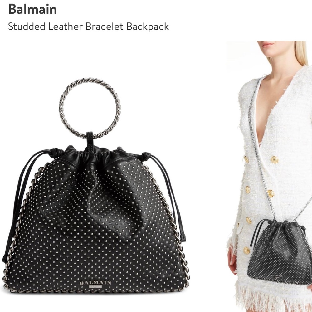 Balmain Studded Bracelet Backpack